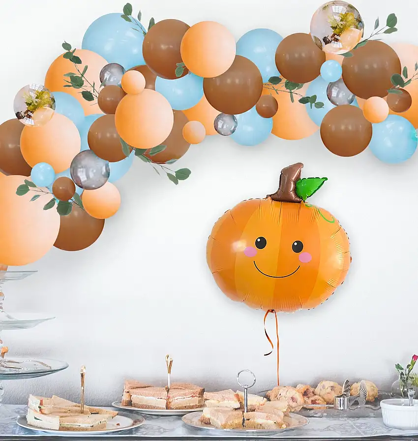 Blue Little Pumpkin Balloon Garland Kit