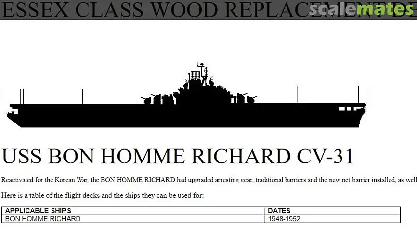 Nautilus Models 350531 1/350 USS Bon Homme Richard CV31 1952 Wood Deck