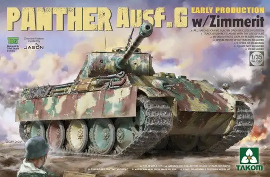 Takom 2134 1/35 Panther Ausf G Early Production Tank w/Zimmerit