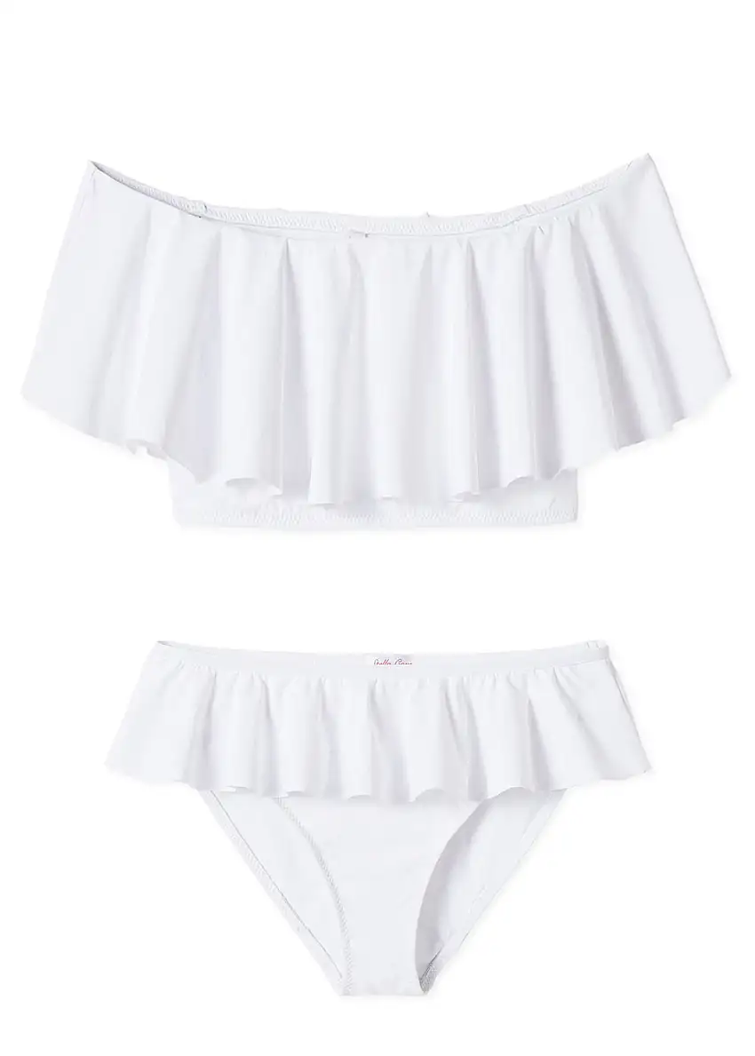 White Ruffle Bikini