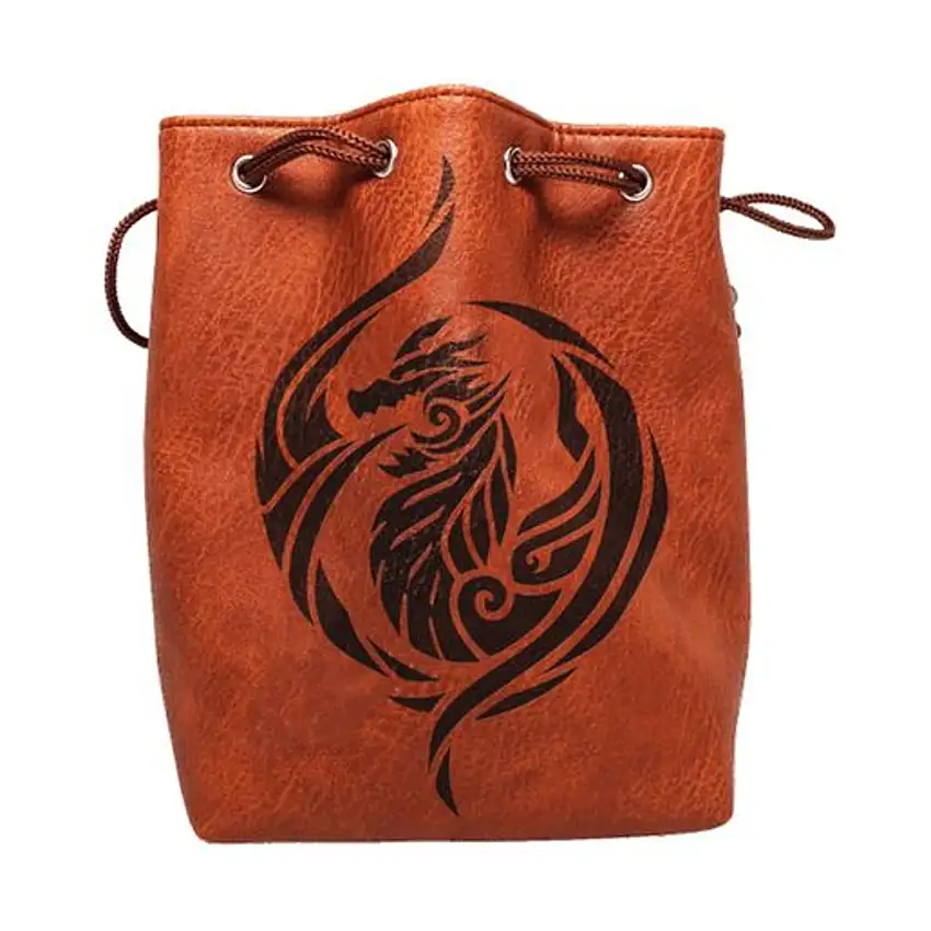 Brown Leather Dice Bag - Dragon's Breath