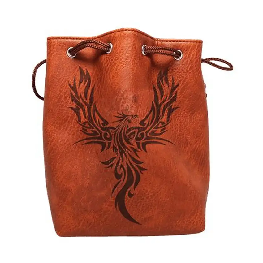 Brown Leather Dice Bag - Phoenix