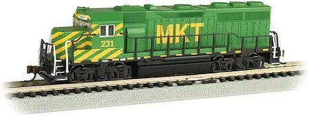 Bachmann 63570 N Scale EMD GP40 - Standard DC -- Missouri-Kansas-Texas 231 (green, yellow)