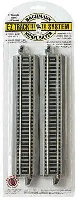 Bachmann 44548 On30 Scale Reversing System- E-Z Track(R) -- 9" Straight w/Nickel Silver Rail & Gray Roadbed pkg(4)