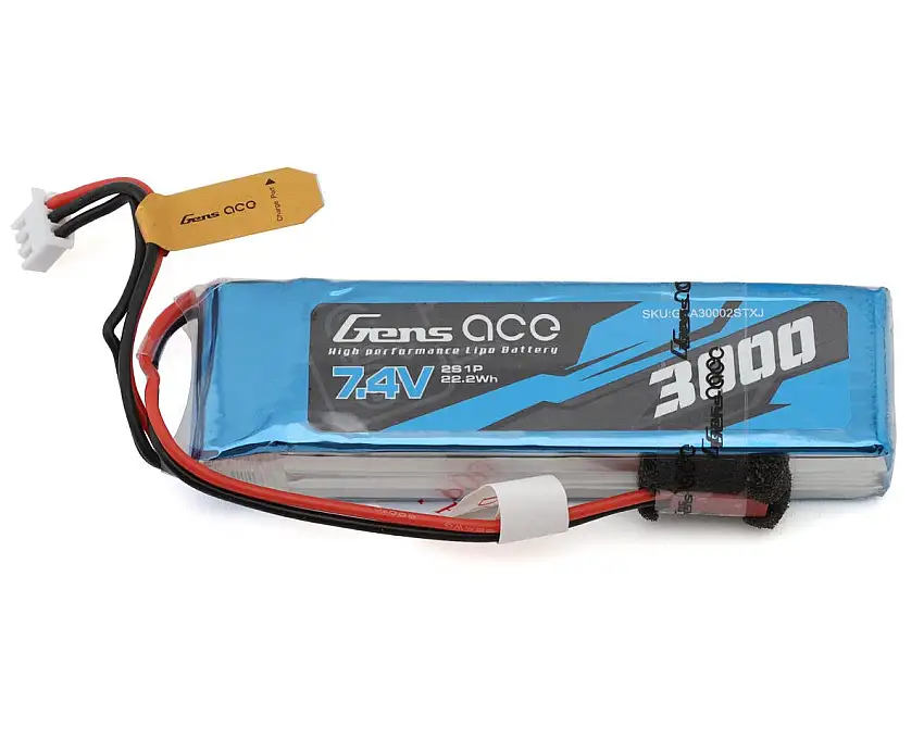 Gens Ace 2S LiPo Transmitter Battery w/JST Connector (7.4V/3000mAh)