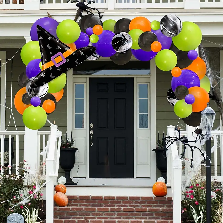Halloween Balloon Garland Kit - Purple And Lime Green